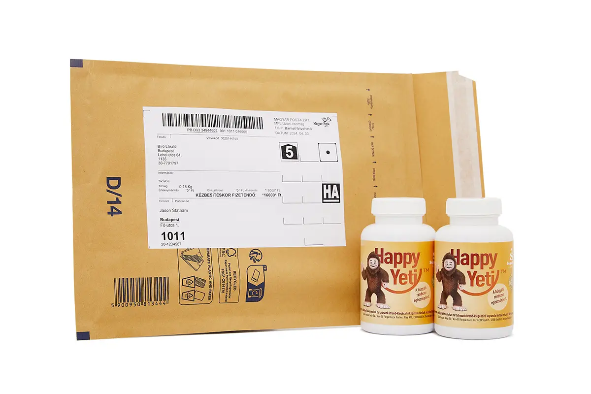 2 doboz Happy Yeti rendelése esetén ingyen szállítás belföldön!